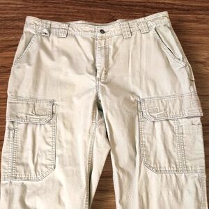Duluth Trading Co Flex Fire Hose Cargo Pants Beige Casual Workwear 38 X 28
